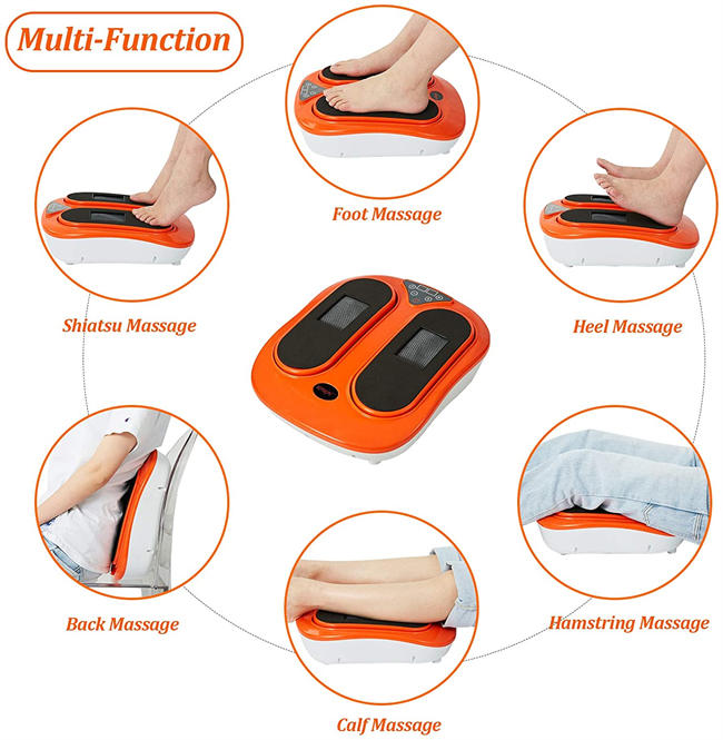 Foot Massager Machine with Remote Control, Adjustable Vibration Speed Electric Foot Massager-Shiatsu Deep Kneading, Increases Blood Flow Circulation Foot and Leg Massager (Orange)