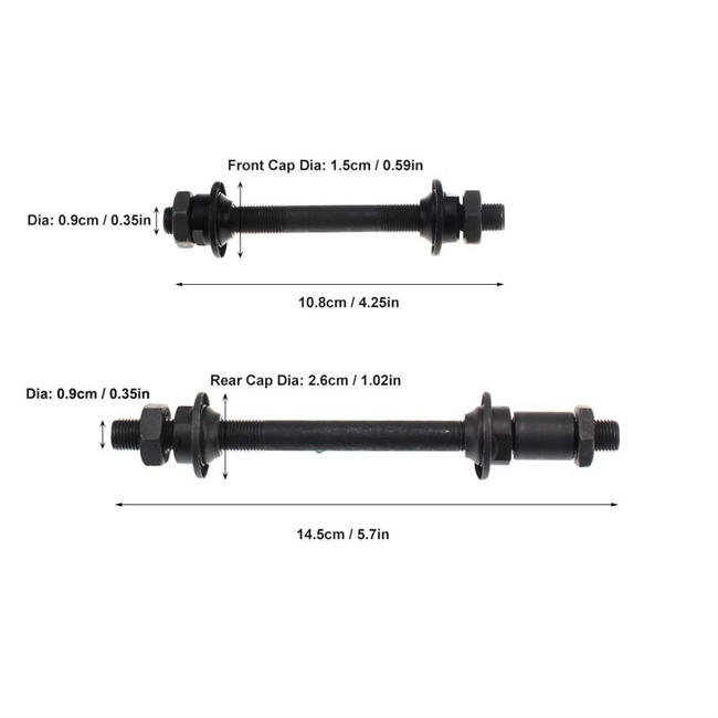 Bike Axle Quick Release Skewer Front Rear Bicycle Axle Wheel Hub Fit for Road Bike, Mountain Bike, MTB, BMX (1 Pair)