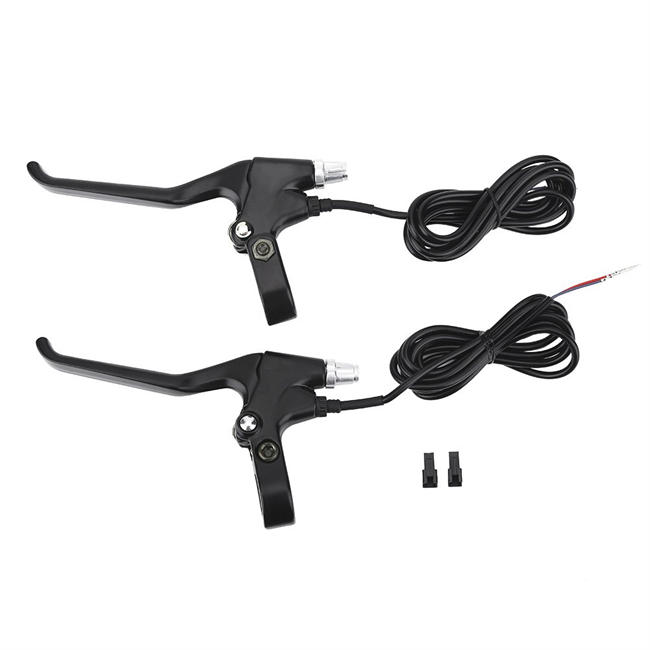 Bike Brakes Lever, Durable 2 Wires Left & Right E-Bike Bicycle Electric Brake Lever Replacement Parts (1 Pair)