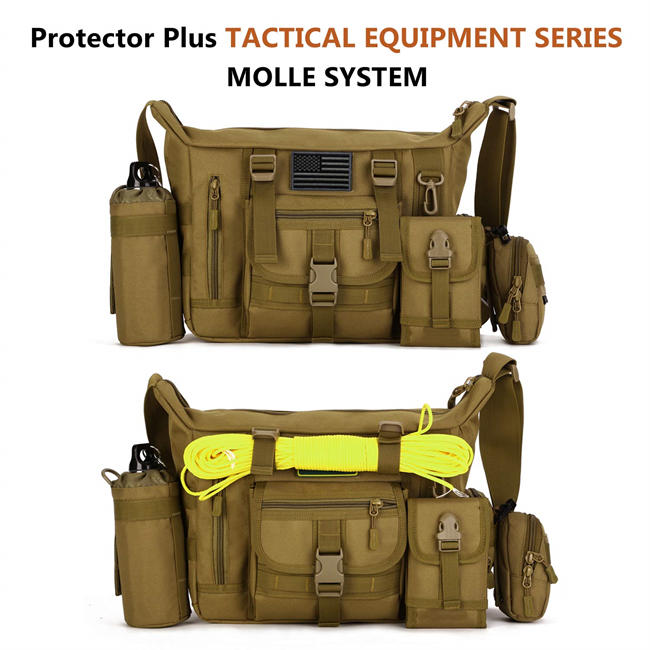 Tactical Messenger Bag Men Military  Sling Shoulder Pack (Patch Included)