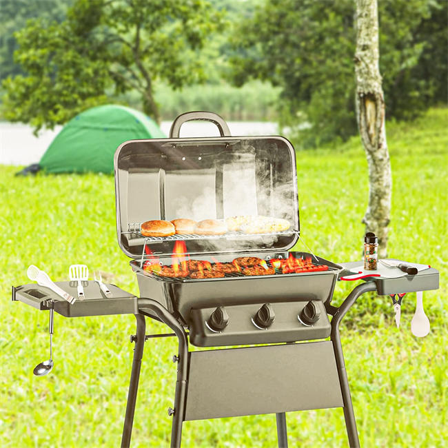 Portable Outdoor Utensil Kitchen Set, 9 Piece Camp Kitchen Cooking Utensil Set, Cookware Equipment Kit and Chopping Board, Scissors & Camp Knife, Grill Supplies or Camping, Hiking, RV, Travel