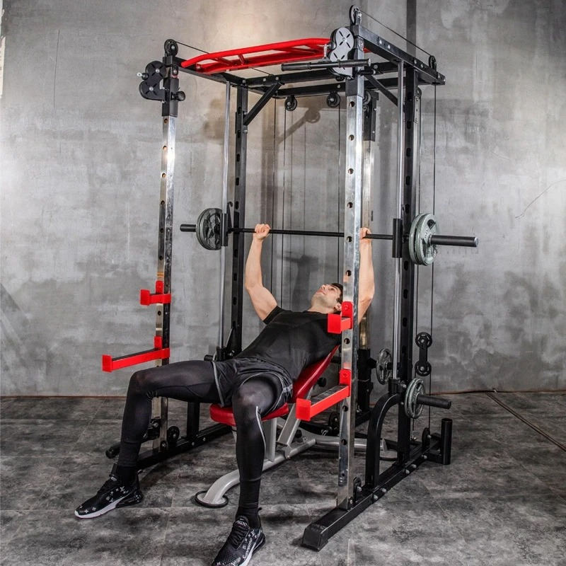 Smith machine steel gantry frame squat rack,128KG