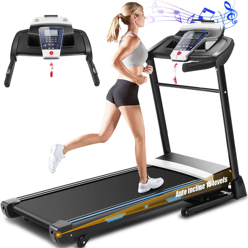 Folding Treadmill with Automatic Incline, 300 LB Weight Capacity, 3.25 HP, Ultra-Wide & Quiet