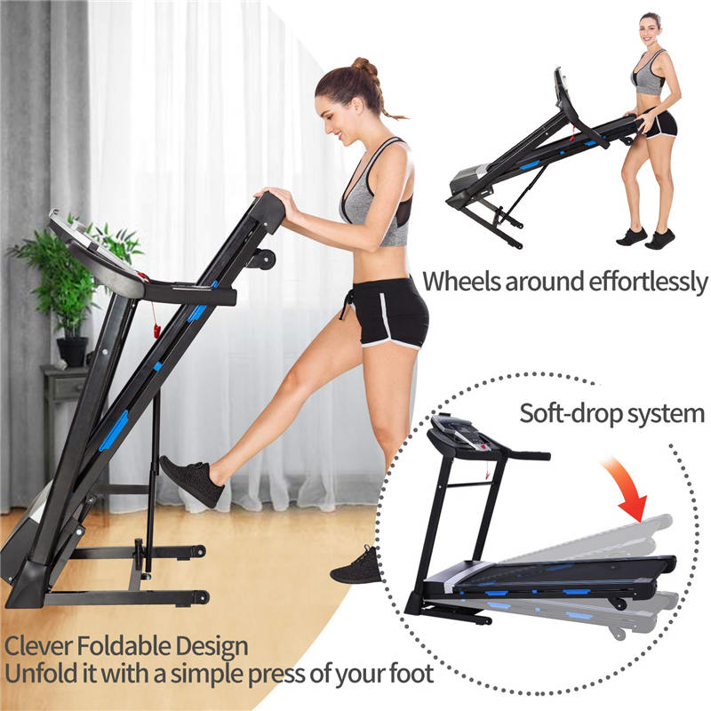 Folding Treadmill with Automatic Incline, 300 LB Weight Capacity, 3.25 HP, Ultra-Wide & Quiet