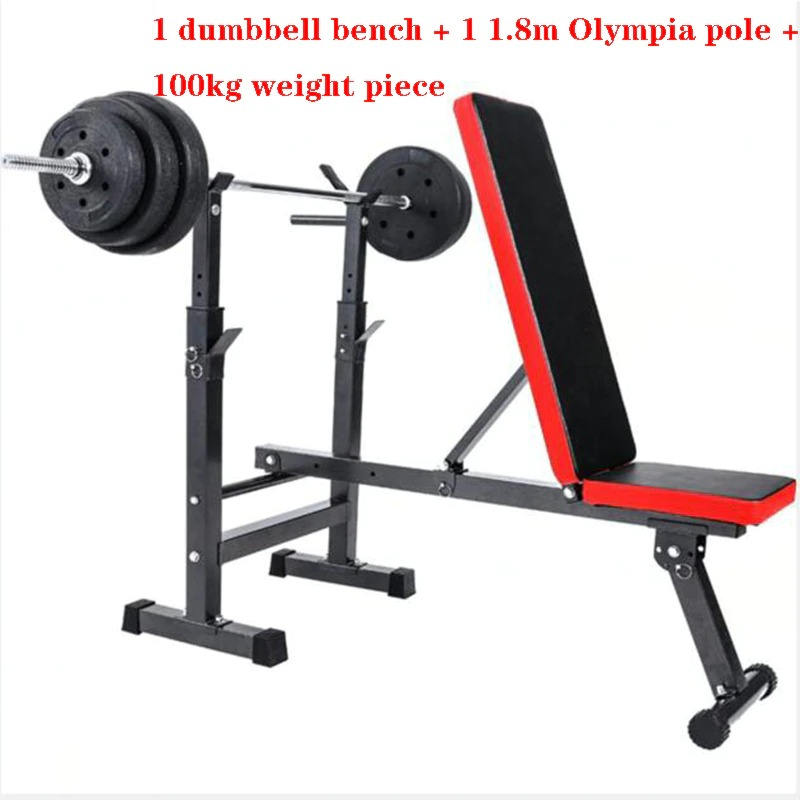 Folding Multifunctional Dumbbell Bench Fitness Equipment Barbell Bed Sporting